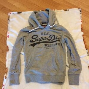 superdry hoodie worn once metallic shimmer xxs